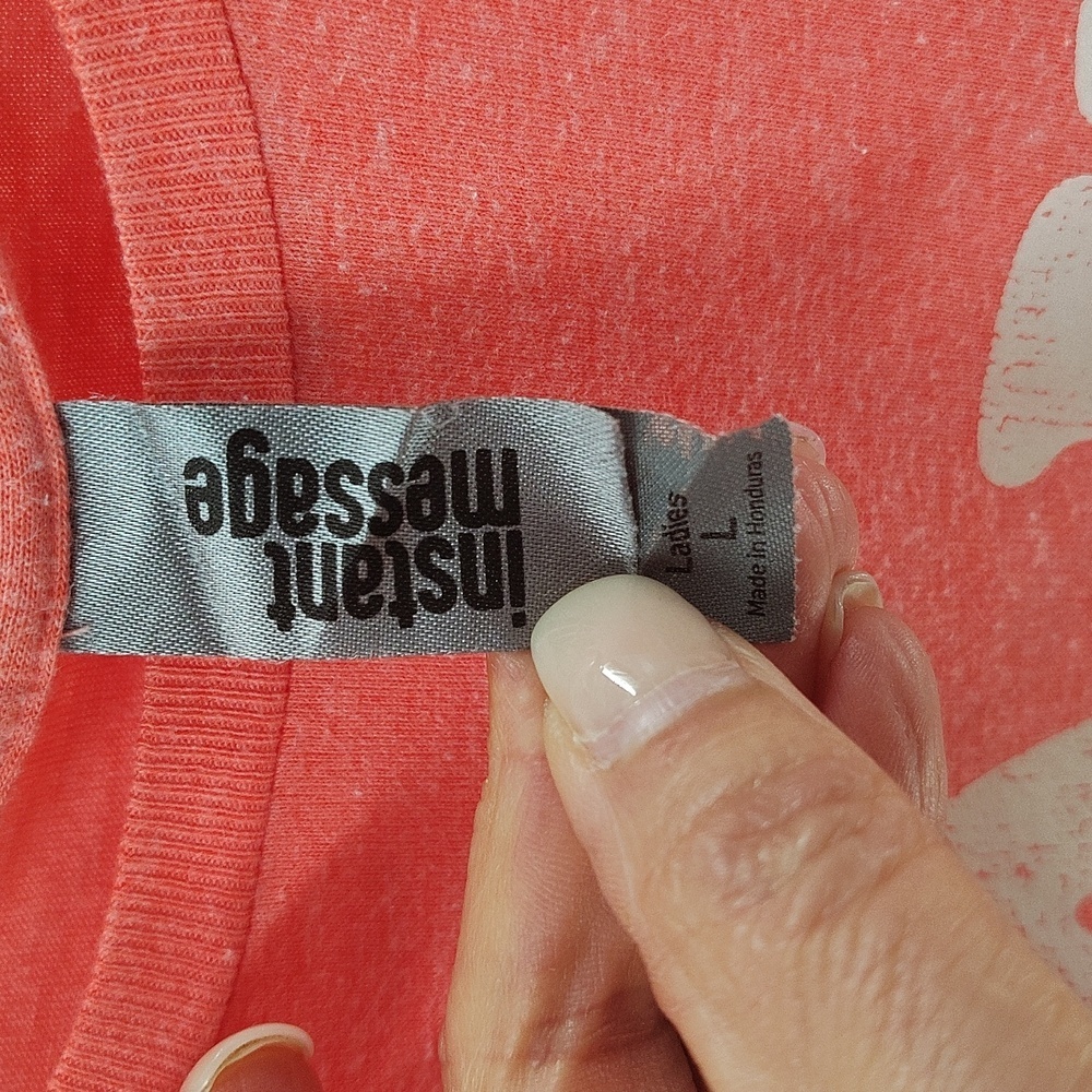 Instant Message Pullover Tee Size Large Coral Tak… - image 4